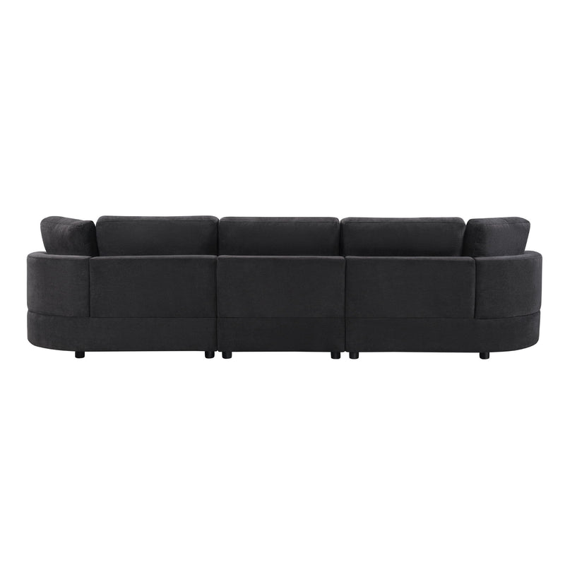 Modern 3 Seater Upholstered Sofa With Curved Design