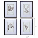 Botanical Wall Art Prints, Home Decor For Living Room Dining Room, Bedroom, Hallway (Set of 4) - White / Black