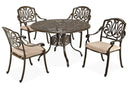 Capri - 5 Piece Outdoor Dining Setl - Dark Brown