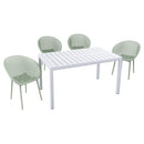 4 Pack Lounge Chair Set With Long Table