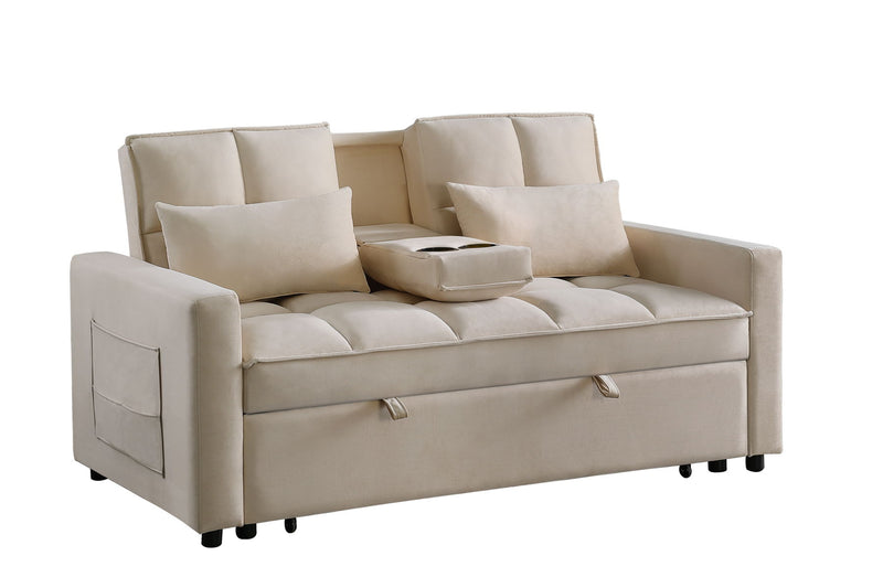 66.25'' Velvet Pull Out Sofa Sectional