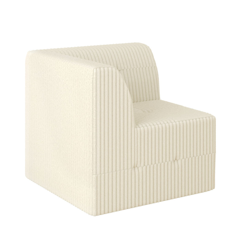 Modern Minimalist L Shape Modular Sectional Sofa, Sleeper Corduroy Couch