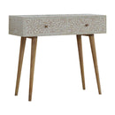 Floral Bone Console - Beige / White