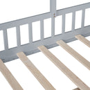 House Bed With Sofa, Kids Platform Bed With 2 Drawers And Storage Shelf