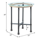 Brantley - End Table - Clear Glass & Sandy Gray