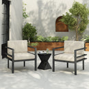 Modern 3 Piece Outdoor Patio Seating Set With Aluminum Frame And Weather Resistant Cushions - Beige / Gray