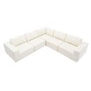 Modular Sectional With Wide Seat Free Combination L Shaped Couch Set Cloud Upholstered Minimalist Boneless Sofa