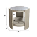 Kasa End Table - Sintered Stone Top & Champagne Finish - Atlantic Fine Furniture Inc