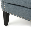 Elegant Club Chair With Nailhead Trim And Birch Wood Legs