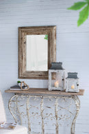 Wooden Candle Lantern Decorative, Hurricane Lantern Holder Decor For Indoor Outdoor, Home Garden Wedding - White