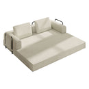 Convertible Sleeper Sofa Bed With Cylindrical Pillow, Fixed Shape Frame