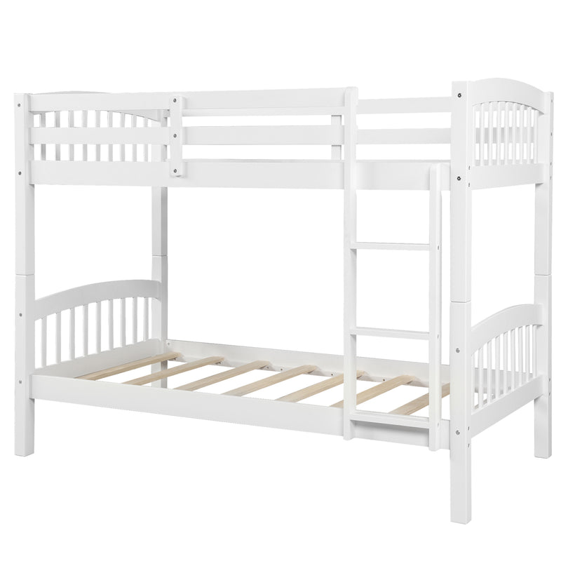 Twin Over Twin Bunk Bed with Ladder,White ( OLD SKU: LP000066AAK)