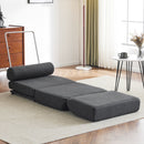 Foldable Single Chair Sofa Bed With Pillow, Easy To Store, Breathable And Wearable Linen