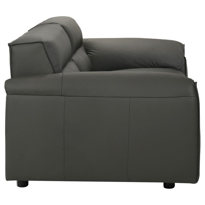 Buxton - Top Grain Leather Upholstered Loveseat