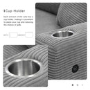 Oversized Sectional L Shaped Cloud Couch With USB Charging Port Cup Holder Deep And Wide Seat Sofa With Chaise Comfy