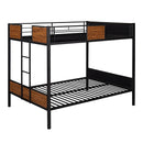 Full-over-full bunk bed modern style steel frame bunk bed with safety rail, built-in ladder for bedroom, dorm, boys, girls, adults(OLD SKU: MF190840AAD)