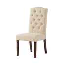 Harriet - Tufted Dining Chair Set Modern Farmhouse Style - Ivory Linen