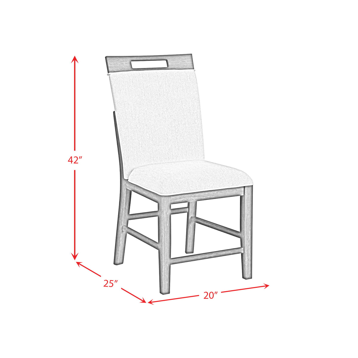 Transcend Counter Side Chair (Set of 2) in Charcoal by Elements International, view 3