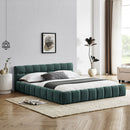 Modern Platform Bed Frame With Thick Chenille Fabric
