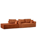Compression Sectional Couch With Comfy Chaise, Boneless L Shape Sofa With Deep Seat