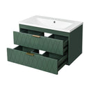 Wall Mounted Bathroom Vanity With Resin Sink, Floating Bathroom Storage Cabinet With 2 Drawers