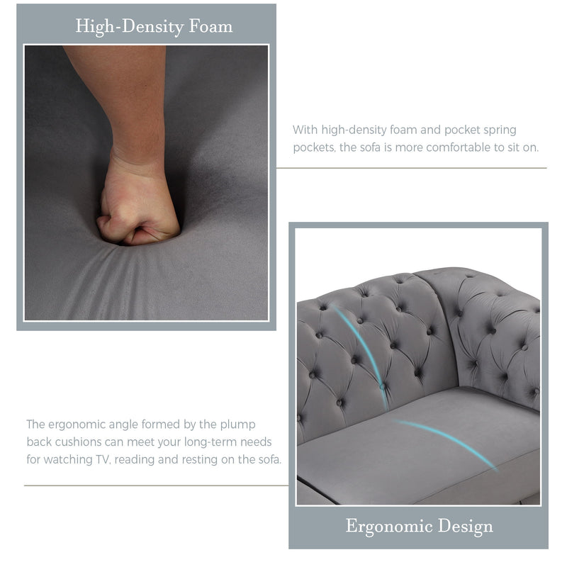 Sofa With Thick Removable Seat Cushion, 3 Seater