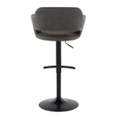 Margarite - Contemporary Adjustable Barstool With Swivel With Rounded T Footrest (Set of 2)