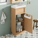 15.75" Bathroom Vanity With Reversible Resin Sink And Cabinet - Wood