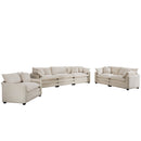 Elegant Corduroy Oversized Sectional Sofa Set With Deep Seats And Flexible Layout