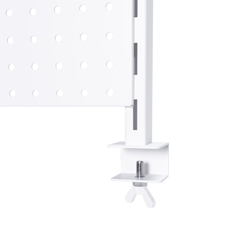 Clamp On Desk Pegboard With Single Monitor Stand
