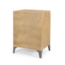 Boho Handcrafted Mango Wood Storage Cabinet With Iron Legs - Sandblasted Oak