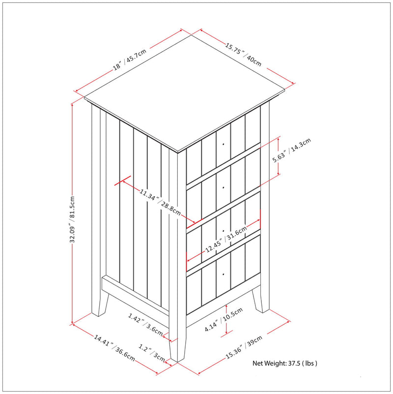 Acadian - Four Drawer Floor Storage Cabinet - Pure White