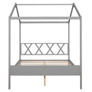 Full Size Wood House Bed with Storage Space, Gray (OLD SKU :LP000002AAE)