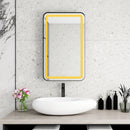 Rectangle Medicine Cabinet Mirror Bathroom Mirror With Storage Wall Mounted Medicine Mirror Cabinet With LED - Black