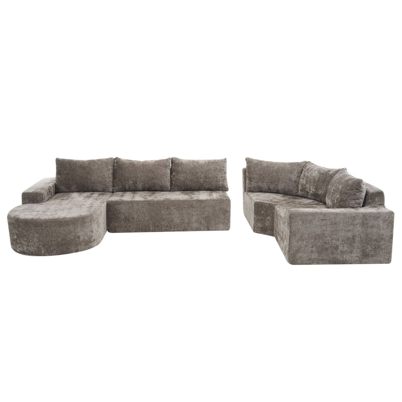 U-Shaped Oversized Modular Cloud Sectional Sofa With Deep Seat For Living Room