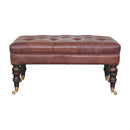 Buffalo - Leather Ottoman With Castor Legs