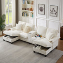 Modern U-Shaped Sectional Sofa Bed With Storage