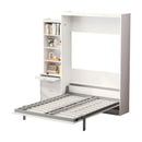 Morden Deisgn Vertical Murphy Bed With Shelf And Drawers For Bedroom Or Guestroom Wall Bed Space Saving Hidden Bed With New Style Gas Struts