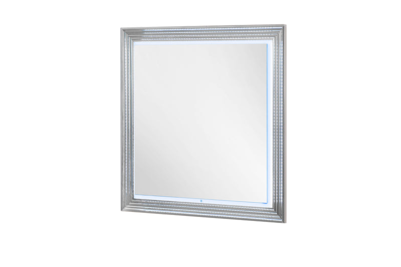 Moon - Marble Mirror With LED - White