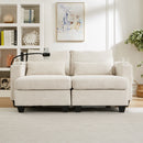 Convertible Chaise Lounge Sofa Chair With USB Ports, Cup Holders, Phone Holder And Storage
