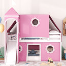 Loft Bed With Slide Tent And Tower Fun Playhouse Design