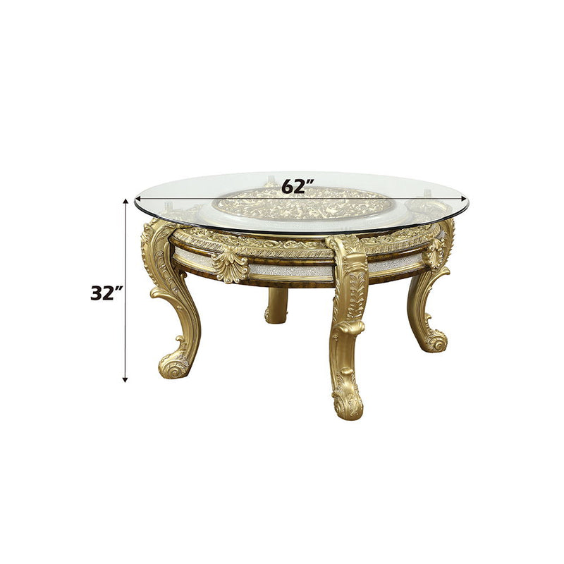 Desiderius - Round Dining Table - Antique Gold & Hand-Painted Brown