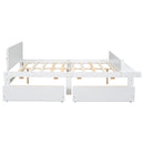 Full Bed with Footboard Bench,2 drawers,White
