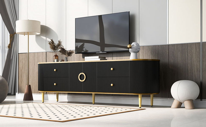 Modern TV Stand With 4 Drawers And 1 Cabinet