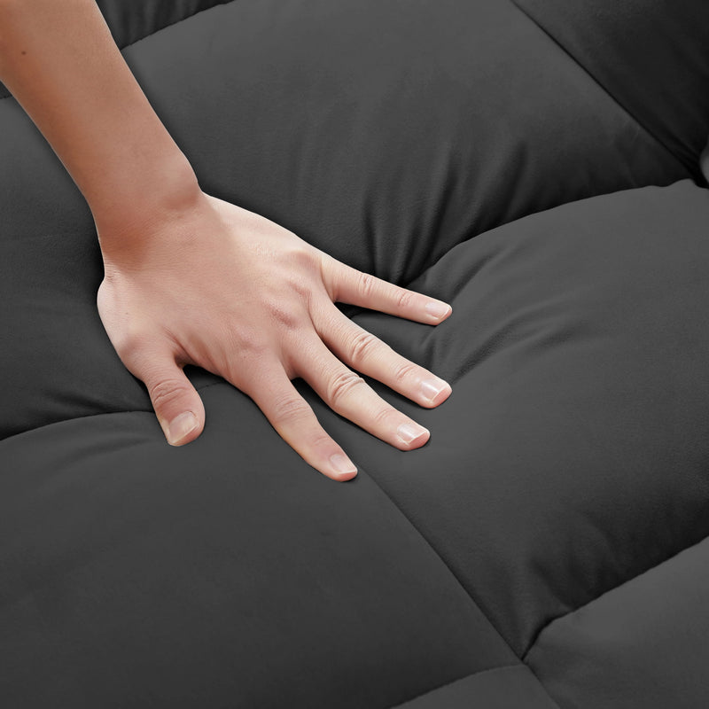 Modern Convertible Velvet Futon Loveseat With Sleeper Bed Function