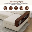 Sectional Sofa Upholstered Sofa Couch With Reversible Armrests For Living Room