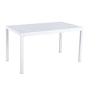 Modern Long Table, UV Resistant And Rust Proof, Pp Tabletop, UV Resistant Powder Coated Metal Legs - Snow White