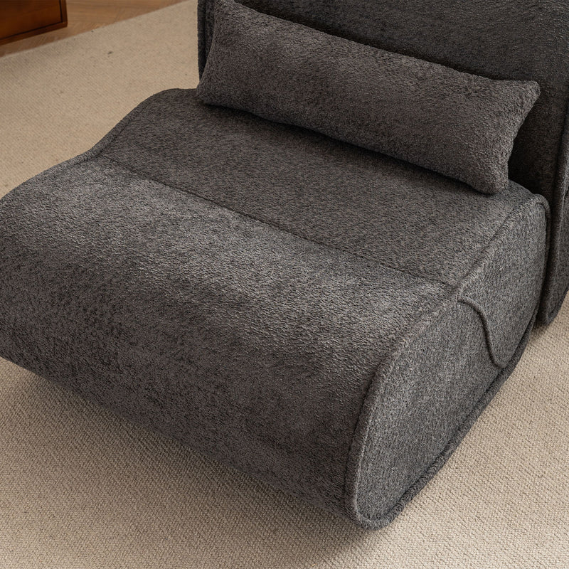 Soft Pellet Velvet Recliner, Comfortable Lounge Chair With Waist Pack Padding, Modern Design, Ideal For Living Room