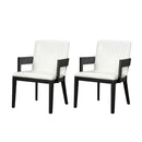 Modern Glossy Dining Chairs (Set of 2), Elegant Upholstery And Ergonomic Design - Black White