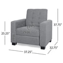 Contemporary Recliner Chair With Push Back Function And Birchwood Legs